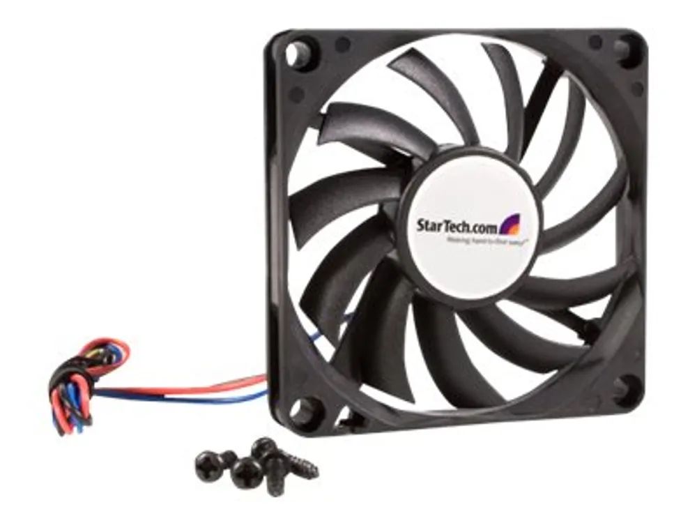 StarTech.com 70mm Gehäuselüfter - Lüfter 7cm für PC Gehäuse mit 3-pin Molex Stecker (70mmx70mmx10mm)