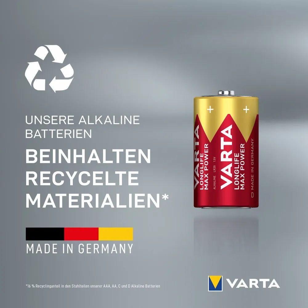 VARTA LONGLIFE Max Power D Blister 2