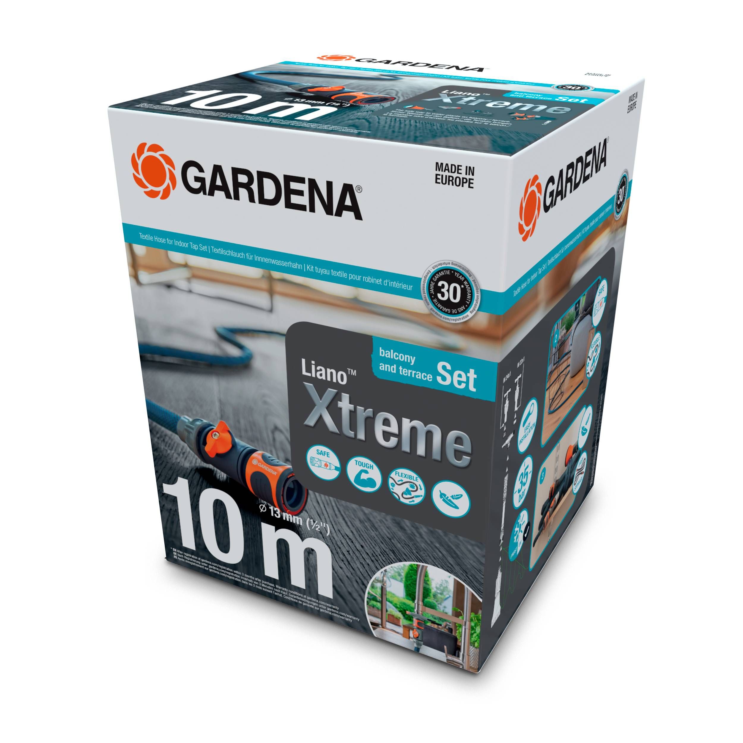 Gardena Liano™ Xtreme 1/2", 10 m Set + Indoor-Adapter