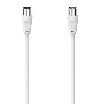 Hama Antennen-Kabel, Koax-Stecker - Koax-Kupplung, 10 m, 75 dB, Weiß