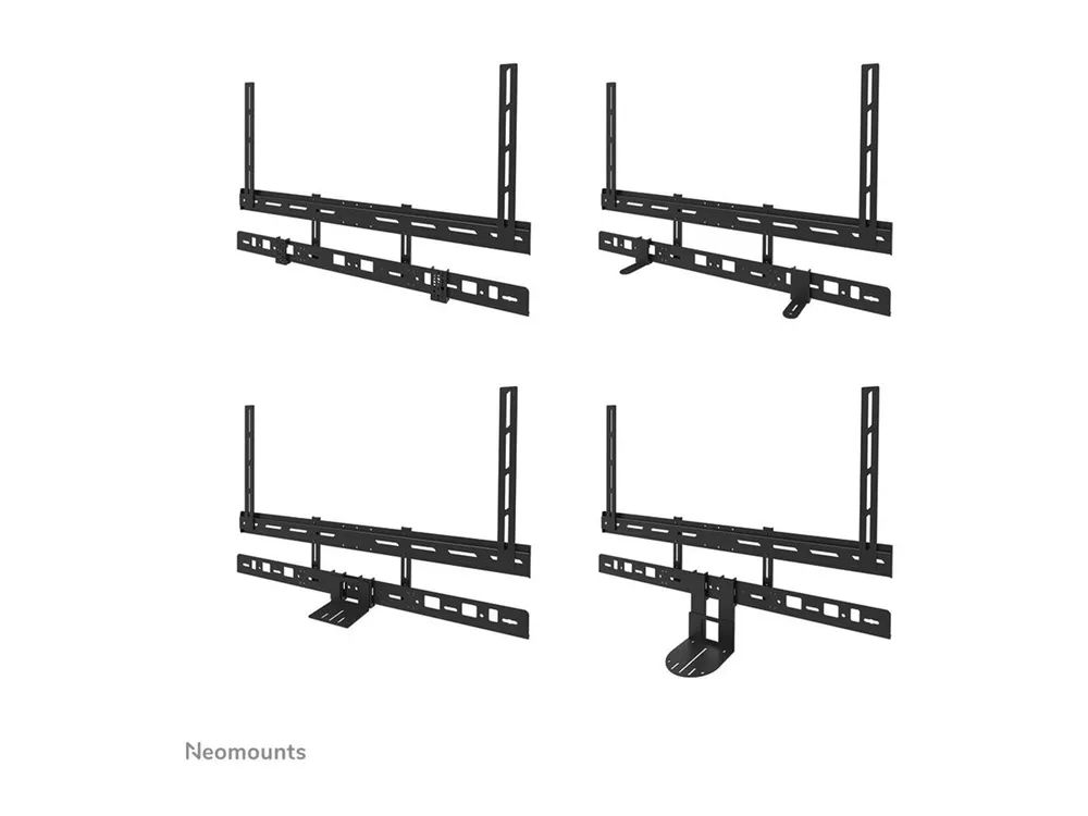 Neomounts AV30-500BL - Befestigungskit (Montageklammer) - für Video-Leiste - Universal - Schwarz - Bildschirmgröße: 109.2-279.4 cm (43"-110")