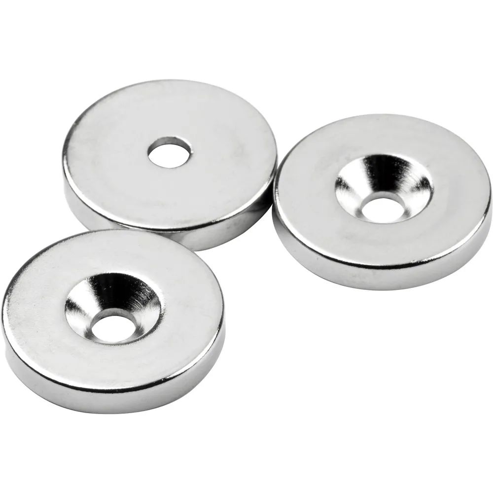 SUPERMAGNETE Scheibenmagnet mit Bohrung Ø 23 mm H 4mm