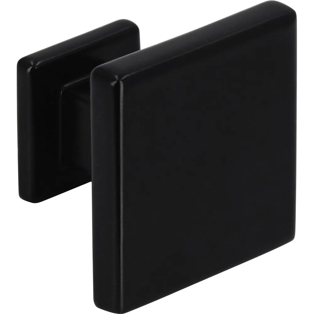 Siro Möbelknopf Baios 30 x 30 mm, Zinkdruckguss schwarz matt