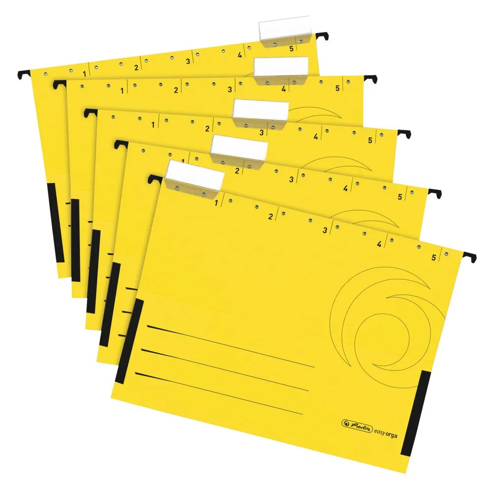 herlitz Hängetasche, A4, gelb, 5er-Packung