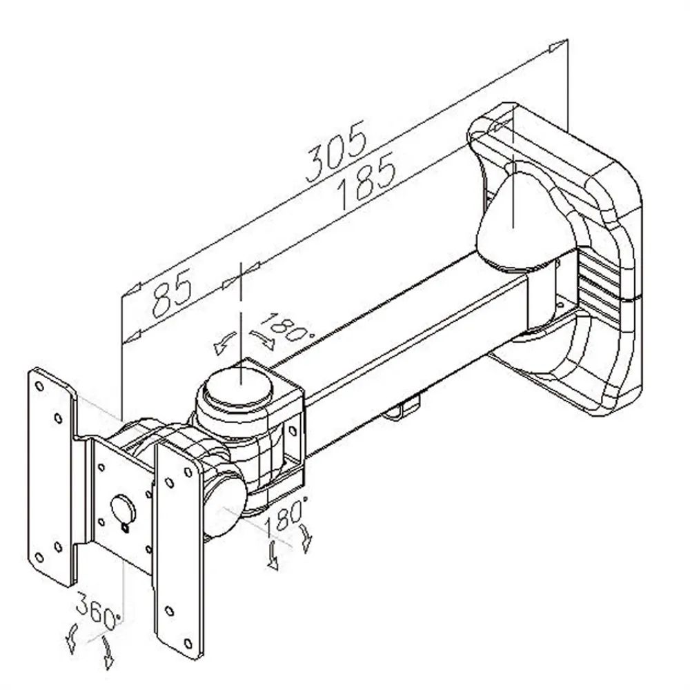 VALUE LCD-Befestigung, Wandmontage, 3 Gelenke, bis 10 kg