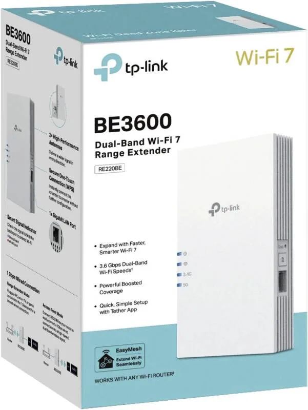 TP-Link RE220BE BE3600 Wi-Fi 7 Repeater