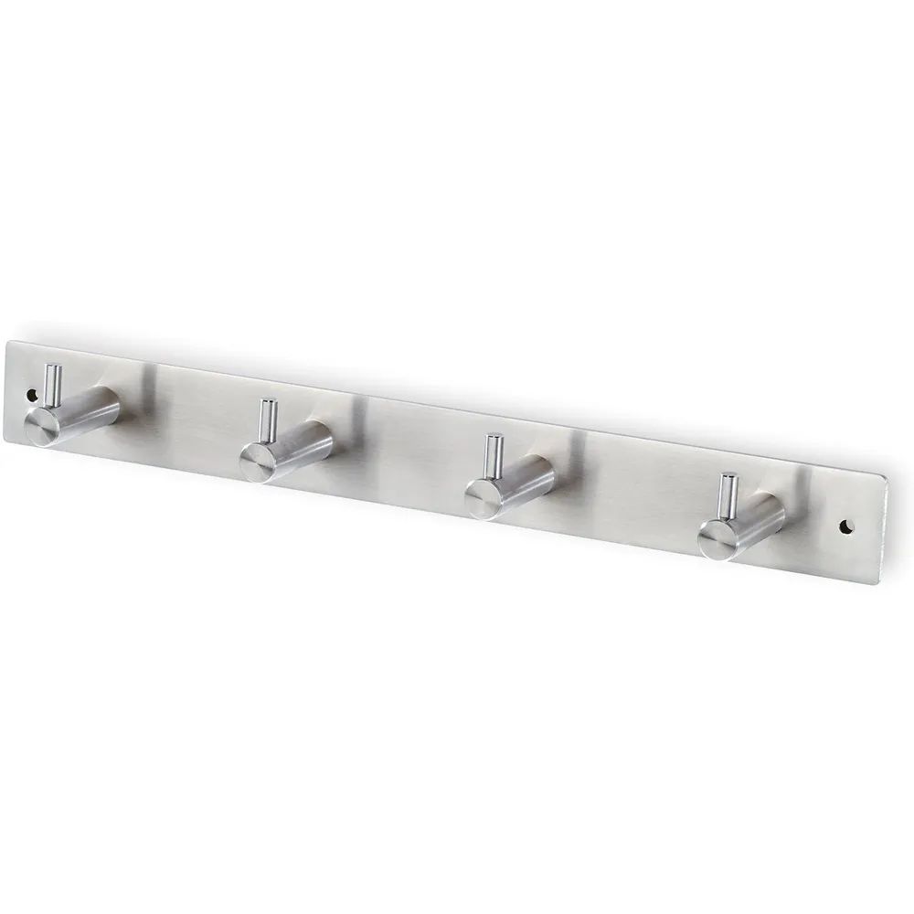 Siro Garderobenleiste Aton mit 4 Haken, Breite 322 mm, Edelstahl gebürstet