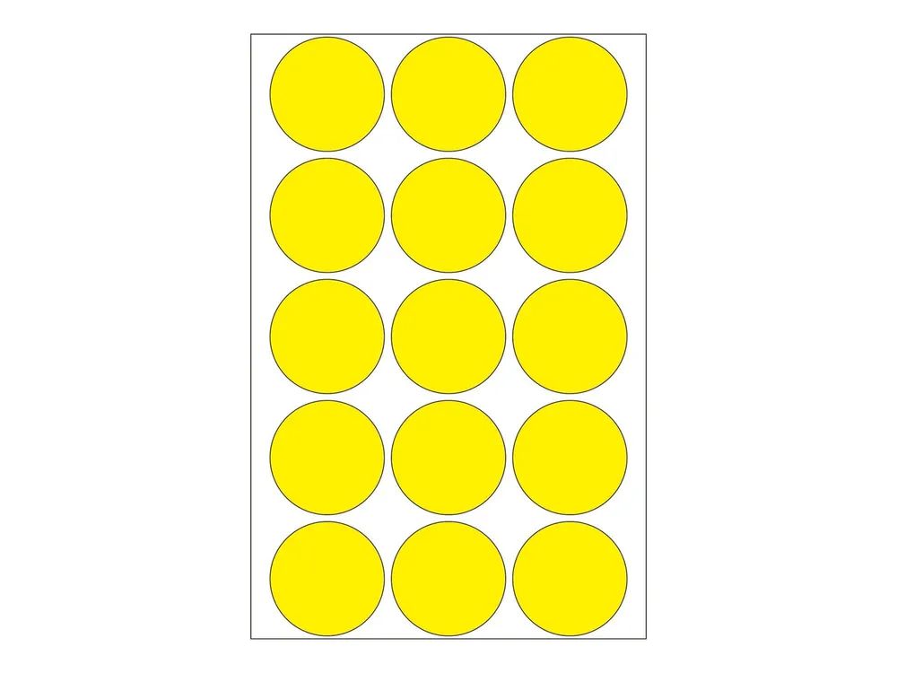 HERMA Papier - permanent selbstklebend - Gelb - 32 mm rund 480 Etikett(en) (32 Bogen x 15)