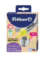 Pelikan Textmarker 490 eco - 4 Stück(e) - Grün - Orange - Pink - Gelb - Meißel - Recycelbarer Kunststoff - Fett/Fein/Mittel - 1 mm