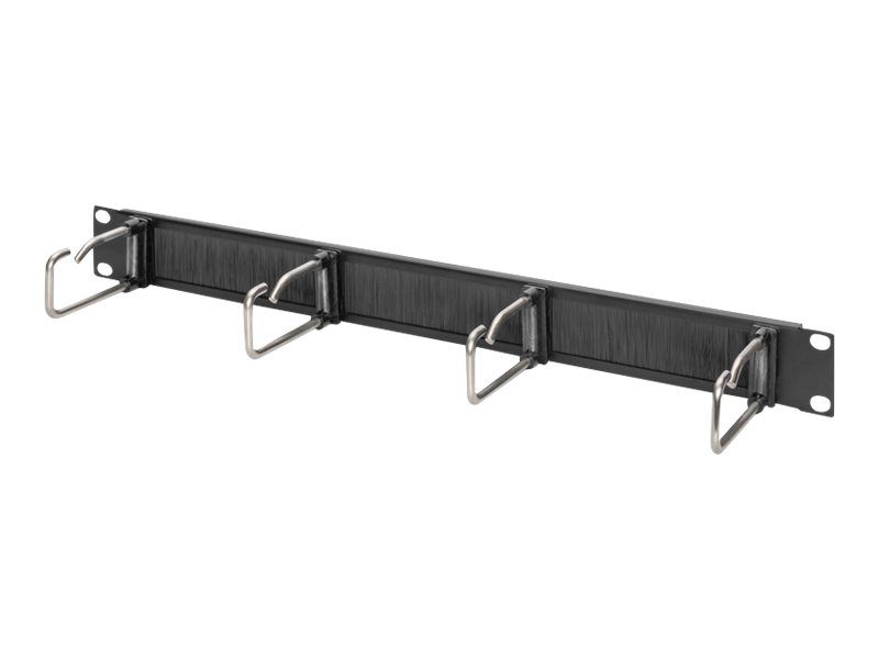 DIGITUS Kabelrangierpanel mit Stahlbügeln und Bürstenleiste für 482,6 mm (19")-Schränke, 1HE