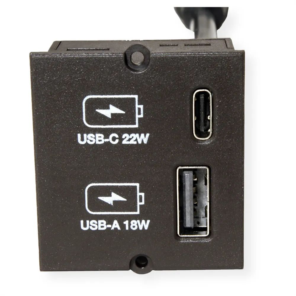 BACHMANN Keystone Modul USB Doppelcharger 1xUSB-A, 1xUSB-C max. 22W