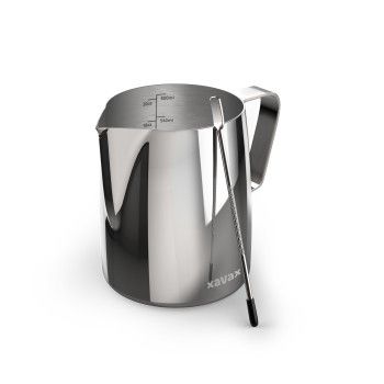 Xavax Barista-Milchkännchen mit Latte Art Pen, Edelstahl, 600 ml, Silber