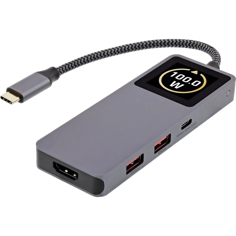InLine USB 3.2 Gen.2 Hub - 3x USB-C - 2x USB-A - HDMI 4K - PD 100 W - Display - grau