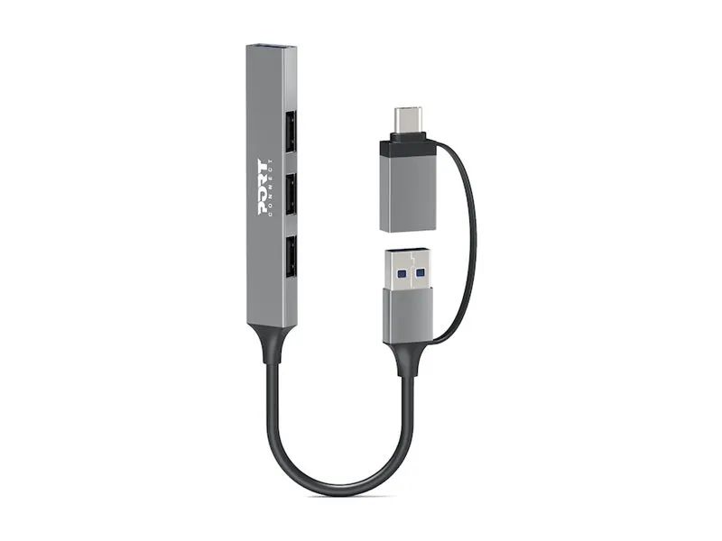 PORT Designs PORT Connect - Hub - USB-C/USB-A, schlank - 3