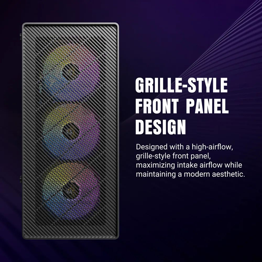 ANTEC AX26 RGB Elite PC Gehäuse Midi Tower Gaming ATX, schwarz