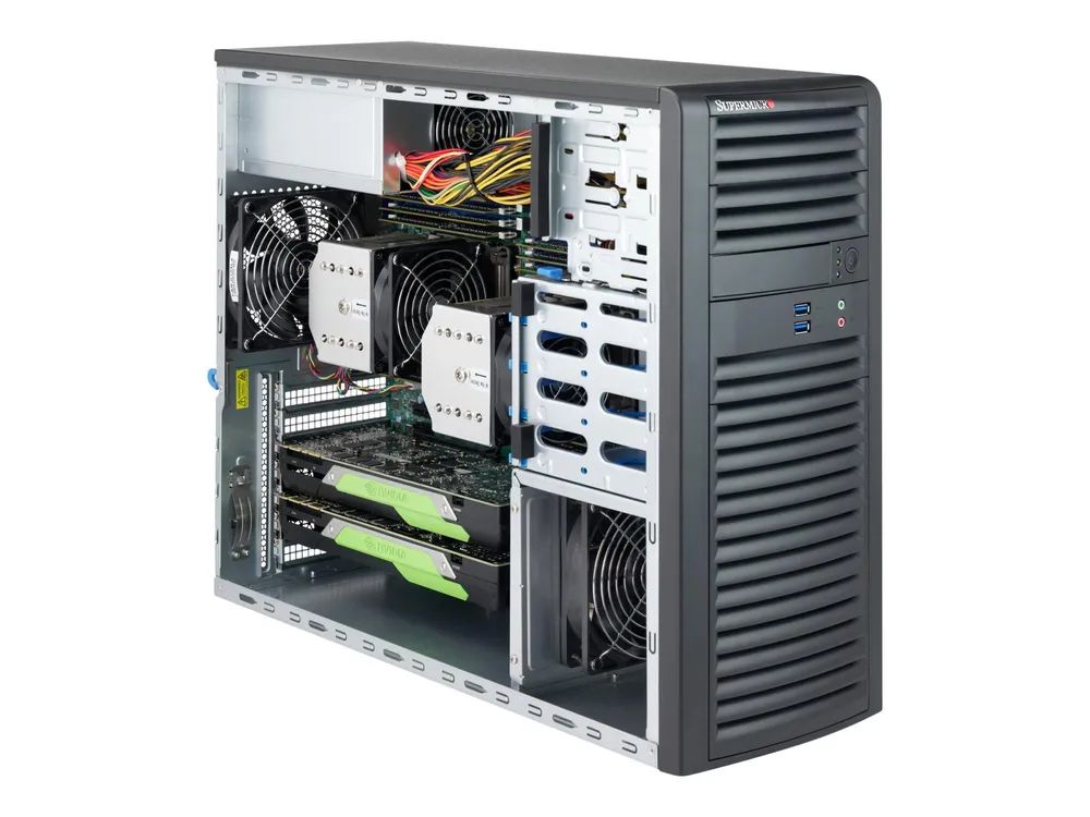 Supermicro SC732 D3-1K26B - Mid tower - E-ATX 1200 Watt (PS/2)
