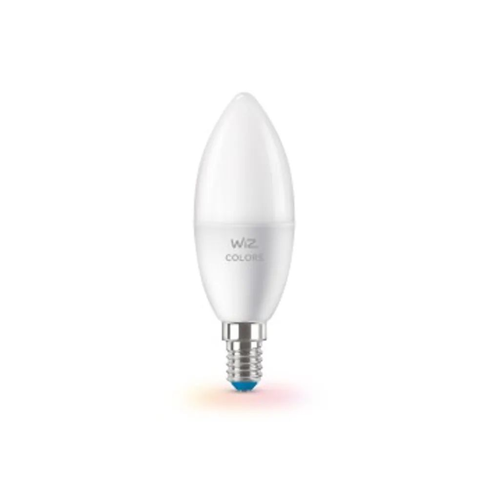 WiZ Smarte Glühbirne "White & Color", 40W, E14, C37, dimmbar