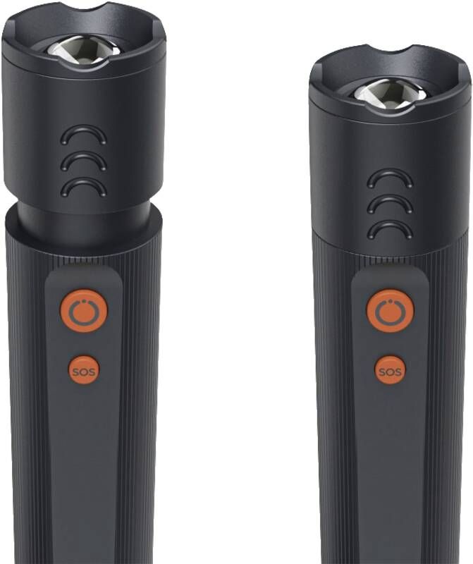 Hama LED-Taschenlampe "FLX350", Batterien, stoßfest, Aluminium, 4 Modi+SOS, Zoom