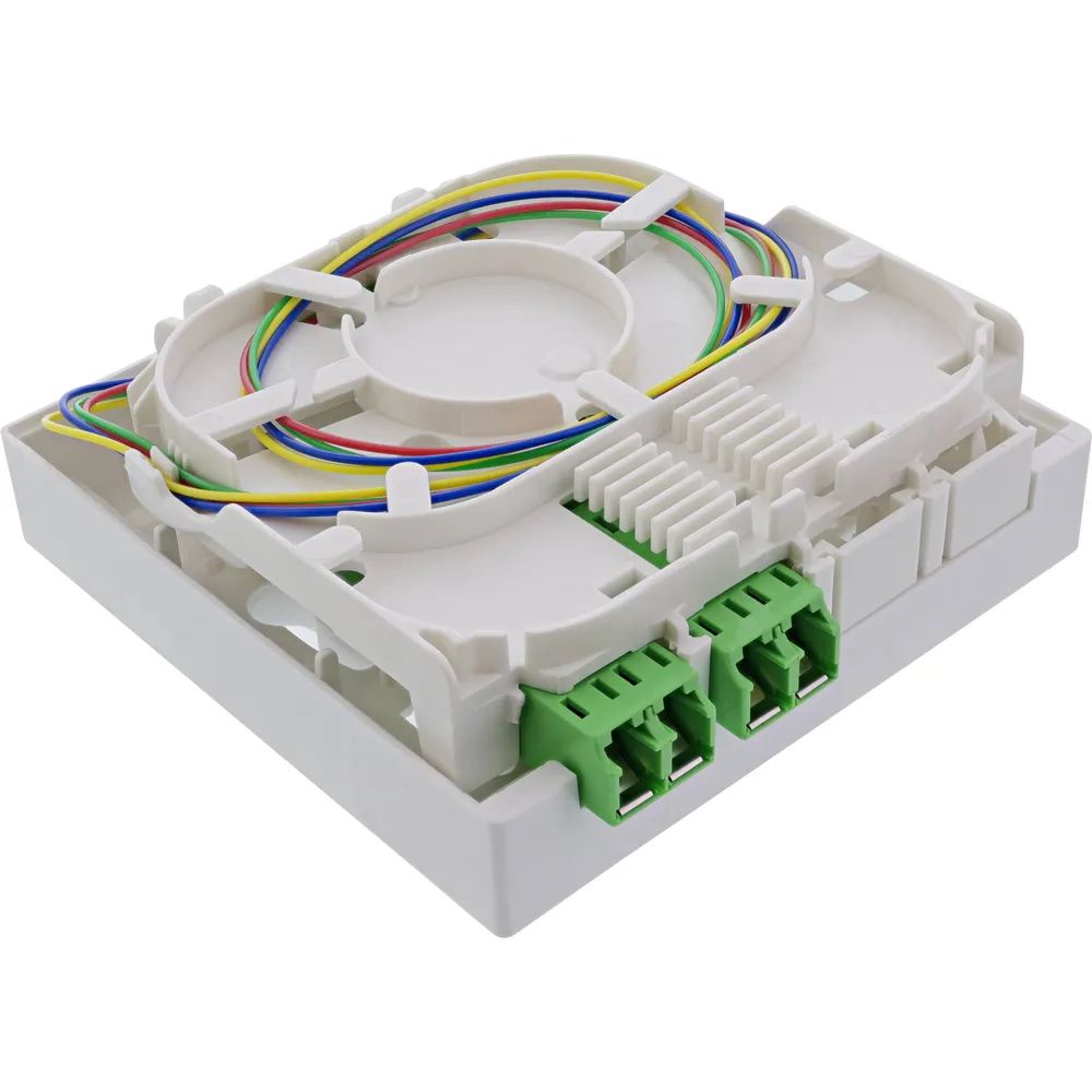 InLine FTTH Verlängerungsbox vorkonfektioniert 4x LC/APC 9/125µm 50m