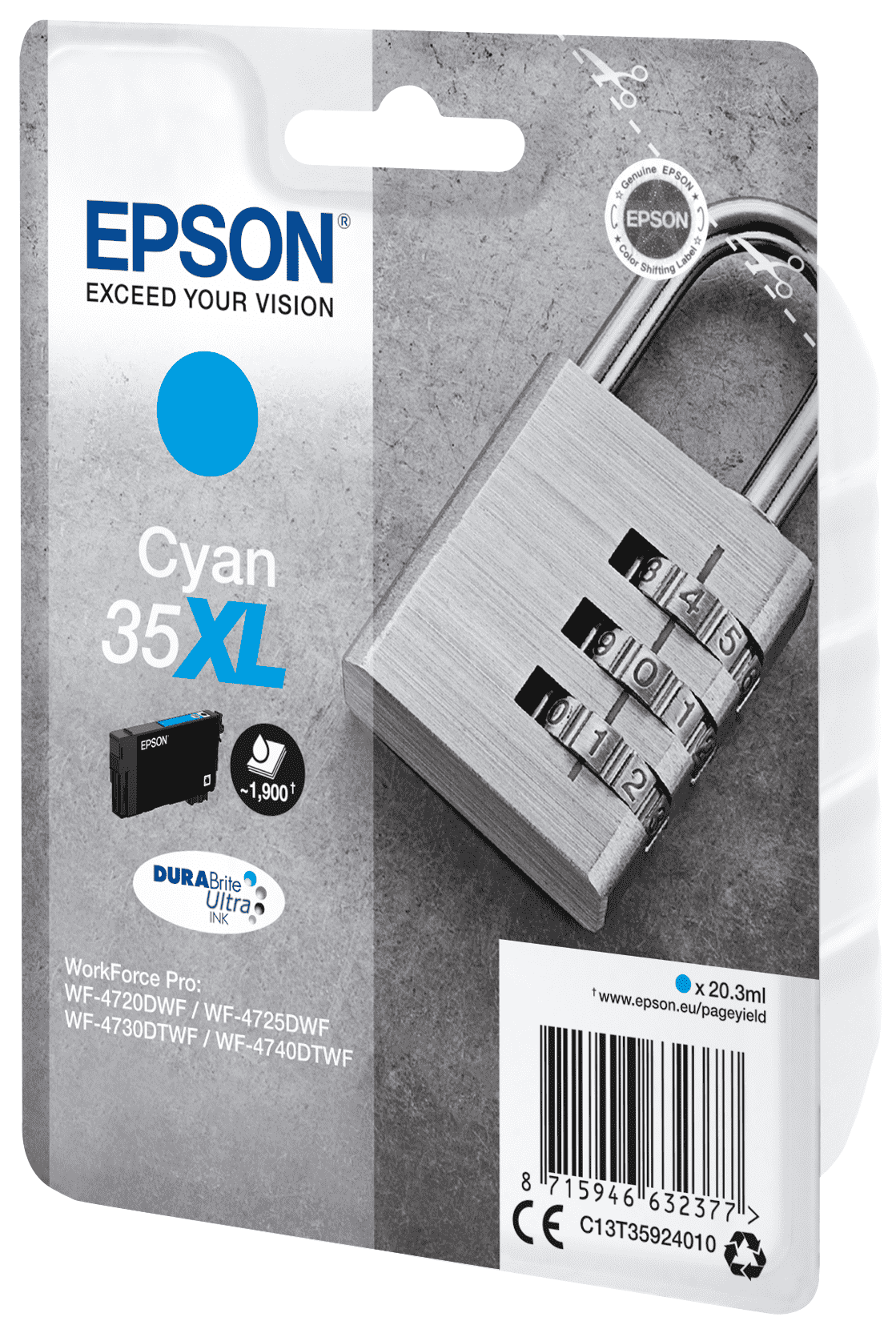 Epson 35 Tinte Vorhängeschloss Sinlge, XL, cyan
