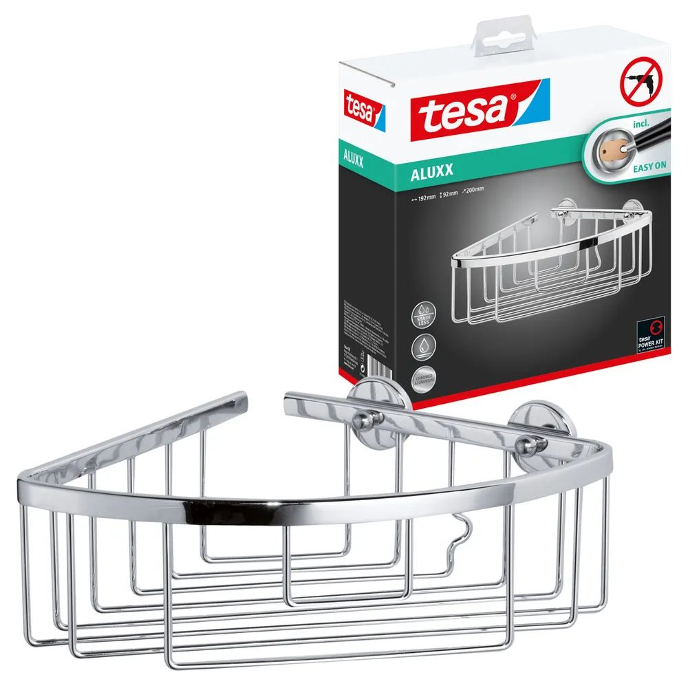 tesa® ALUXX Eckkorb Einzel – verchromt