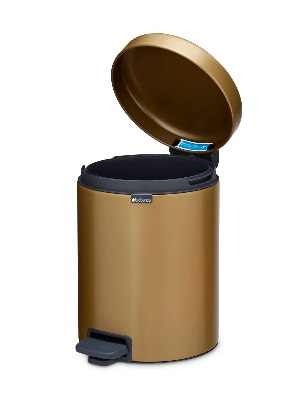 Brabantia NewIcon Treteimer, 5L - Warm Brass