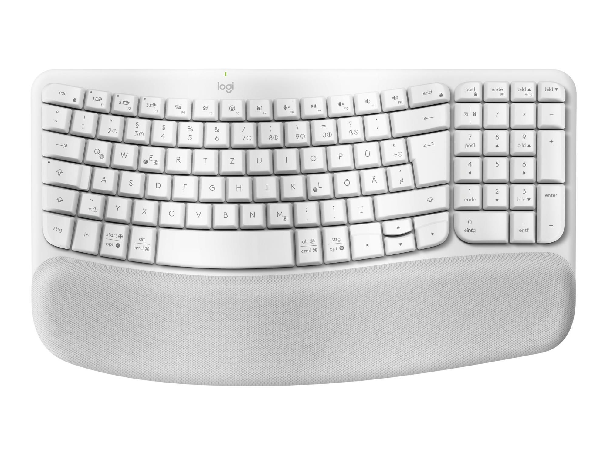 Logitech Wave Keys Tastatur RF Wireless + Bluetooth QWERTZ Deutsch Weiß (920-012284)