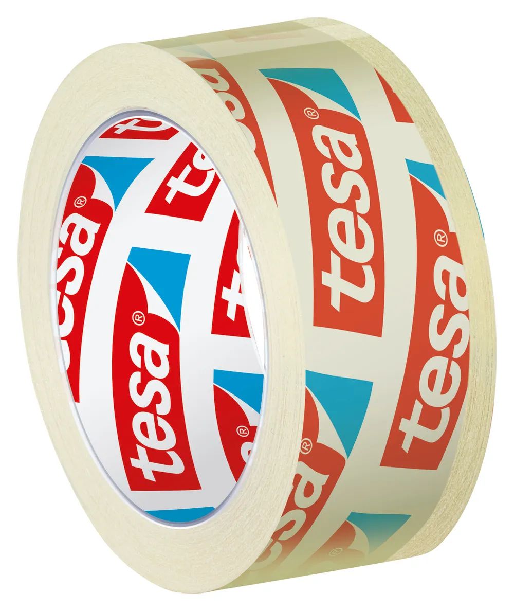 tesa® Klebefilm Transparent Duo – 2 x 10 m x 15 mm – farbiger Abroller inklusive