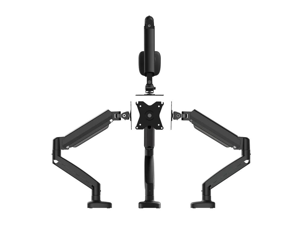 j5create JTSA101 - Befestigungskit (Monitorarm, Klemmmontagesockel, Tischplattenbohrung) - für Monitor - ergonomisch - Aluminium, Kunststoff, Stahl - Schwarz - Bildschirmgröße: 43.2-81.3 cm (17"-32")