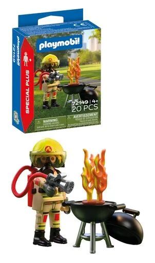 Playmobil Feuerwehrmann mit Brandherd