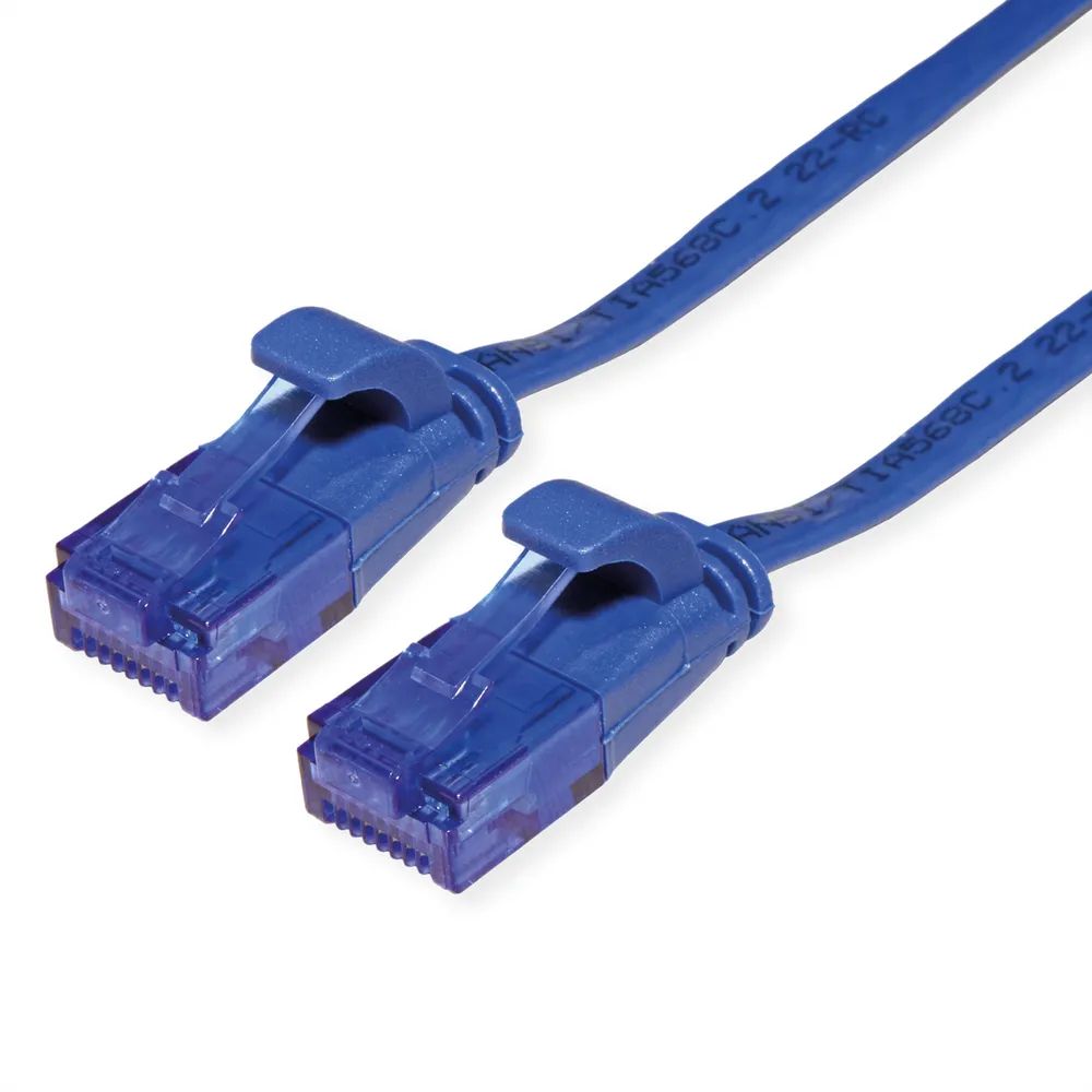 VALUE Patchkabel Cat.6A (Class EA) UTP, extra-flach, blau, 1,5 m