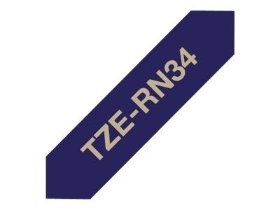 Brother TZe-RN34 - Gold auf Marineblau - Rolle (1,2 cm x 4 m)