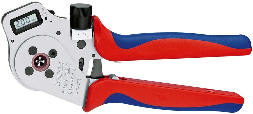KNIPEX Vierdornpresszange für gedrehte Kontakte mit Mehrkomponenten-Hüllen verchromt 240 mm