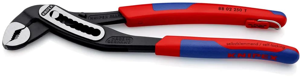 KNIPEX 88 02 250 T Alligator® Wasserpumpenzange mit 2K-Hüllen, mit integrierter Befestigungsöse 250 mm