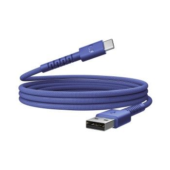 Fresh 'n Rebel USB-A zu USB-C silikon geflochtenes Kabel "FlexWave" 2m, True Blue