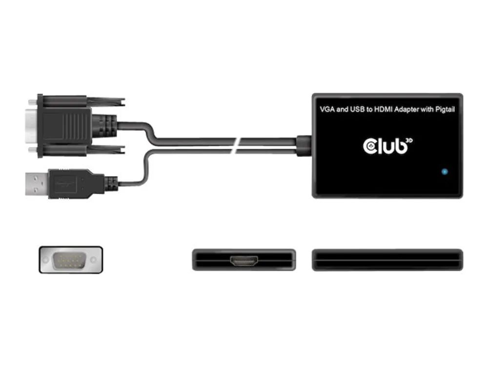 Club 3D Videoadapter - HD-15 (VGA), USB (nur Strom)