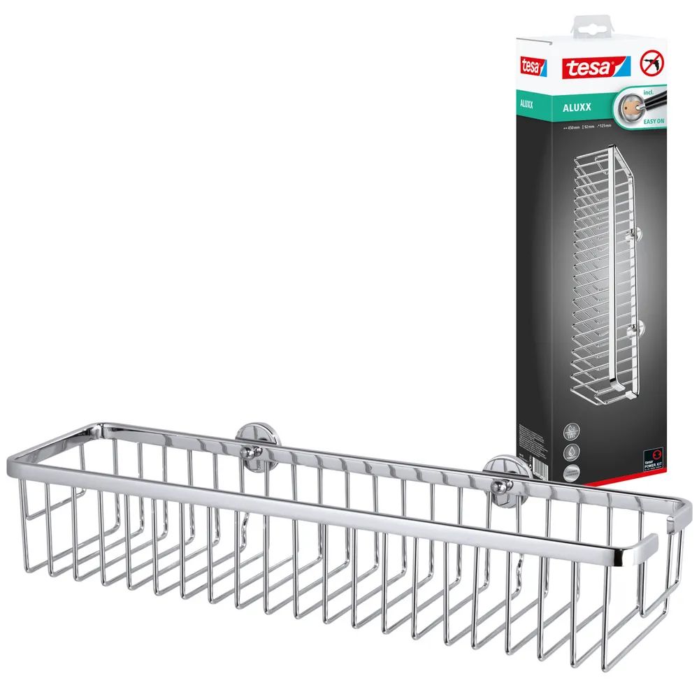 tesa® ALUXX Duschkorb, verchromt, Badaccessoire