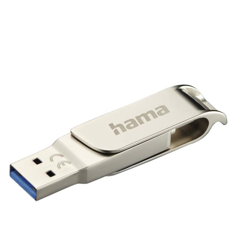 Hama USB-Stick "C-Rotate Pro", USB-C 3.1/3.0, 128GB, 100MB/s, Silber