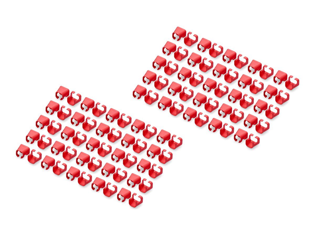 DIGITUS Kabelclips mit Farbcodierung - für Patch-Kabel - Rot (Packung mit 100)