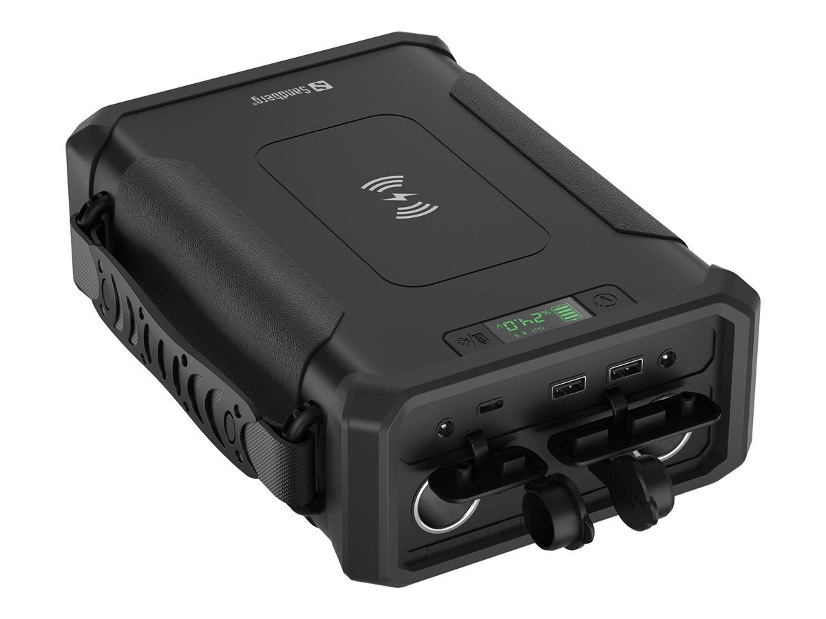 SANDBERG Active Survivor 8in1 - Powerbank + AC-Netzteil + Kfz-Netzteil 32700 - 96000 mAh - 307.2 Wh - 180 Watt - 5 A - PD, QC - 4 Ausgabeanschlussstellen (2 x USB, 24 pin USB-C, DC5521)