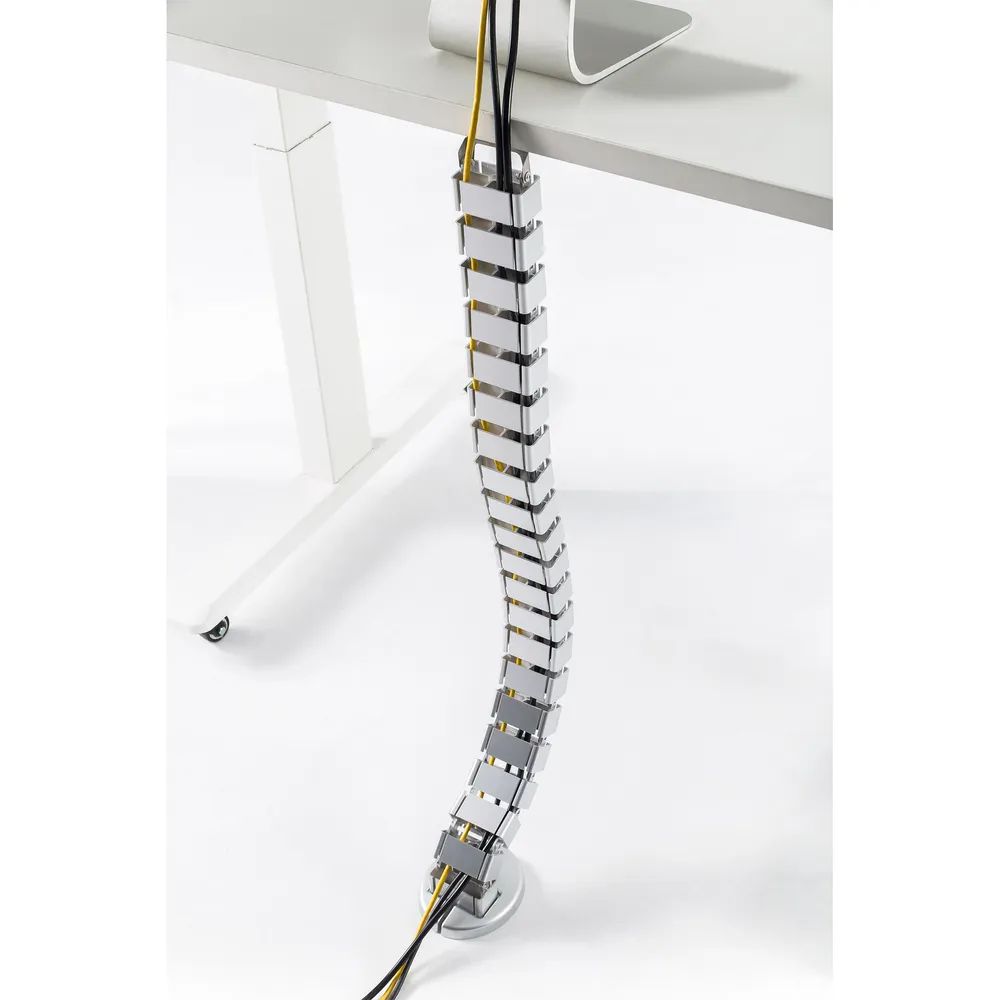 InLine Kabelkanal flexibel für höhenverstellbare Tische - 4 Kammern - grau
