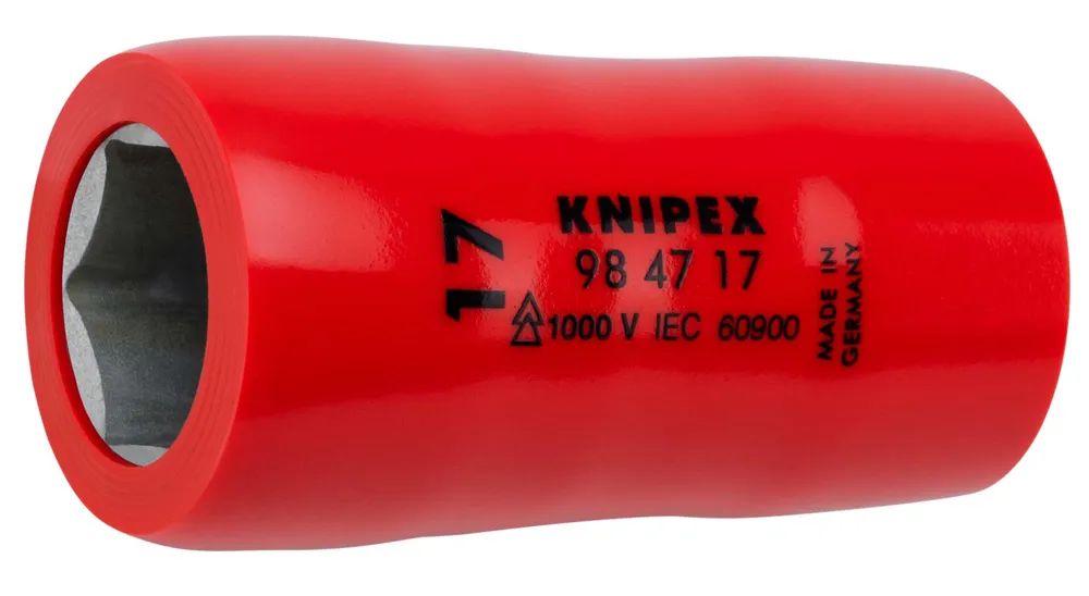 KNIPEX Steckschlüsseleinsatz für Sechskantschrauben mit Innenvierkant 1/2" 55 mm