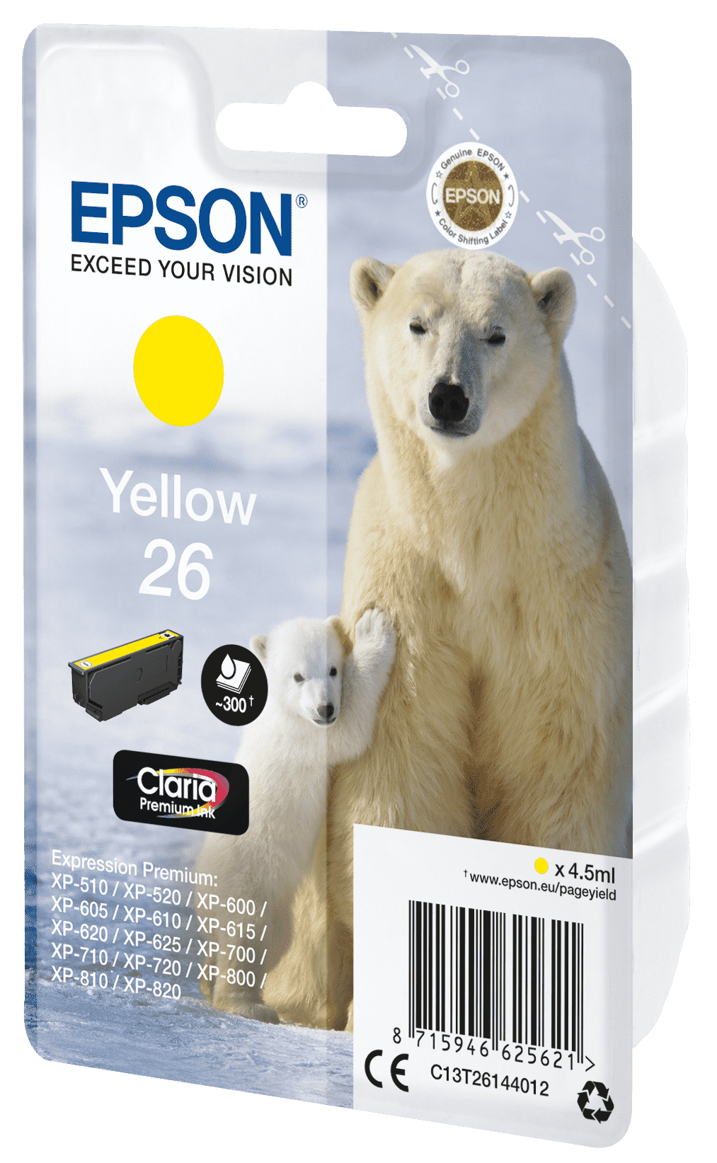 Epson 26 Tinte Eisbär Single, Standard, gelb
