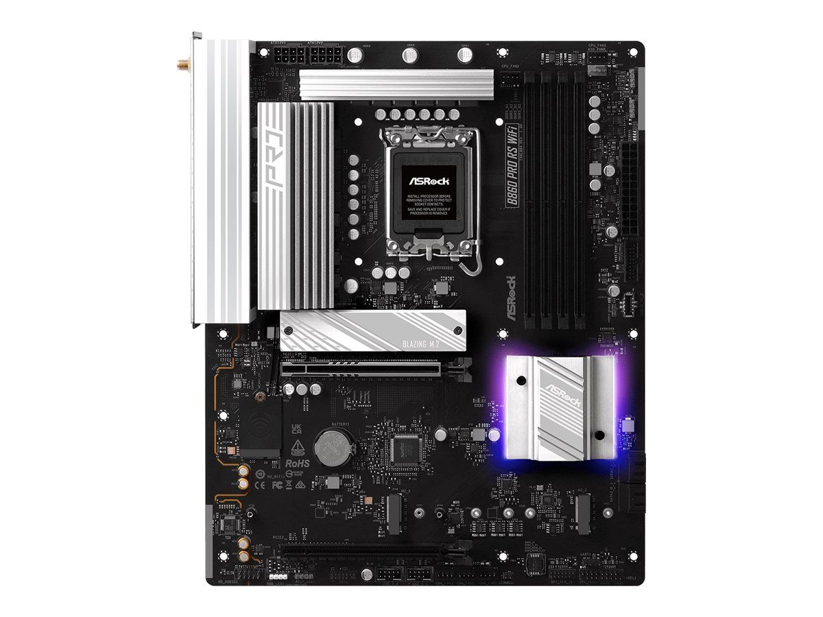 ASRock B860 Pro RS WiFi - Motherboard - ATX - LGA1851-Sockel - B860 Chipsatz - USB-C Gen 2x2, USB-C 3.2 Gen 1, USB 3.2 Gen 1 - Wi-Fi 6E, 2.5 Gigabit LAN, Bluetooth - Onboard-Grafik (CPU erforderlich)