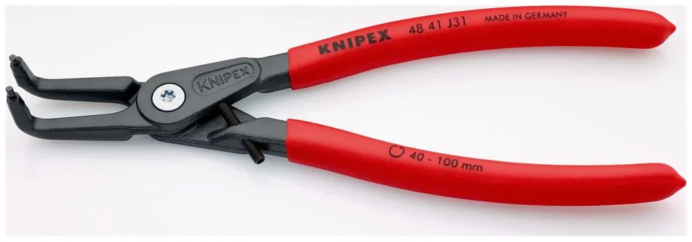 KNIPEX Präzisions-Sicherungsringzange für Innenringe in Bohrungen mit rutschhemmendem Kunststoff überzogen grau atramentiert 210 mm