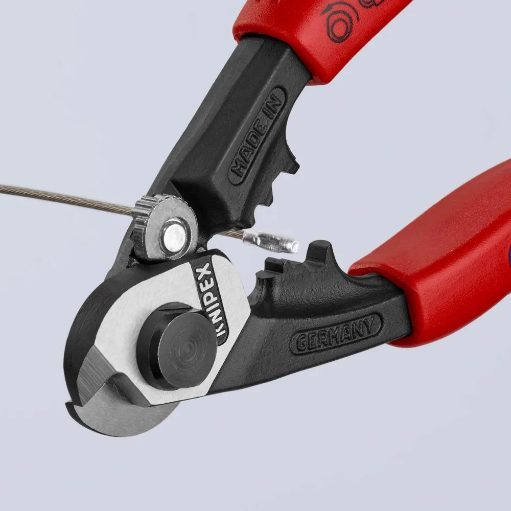 KNIPEX 95 62 190 Drahtseilschere geschmiedet mit Mehrkomponenten-Hüllen 190 mm