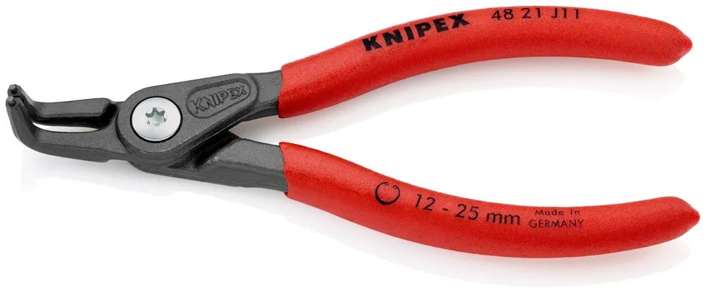 KNIPEX Präzisions-Sicherungsringzange für Innenringe in Bohrungen mit rutschhemmendem Kunststoff überzogen grau atramentiert 130 mm