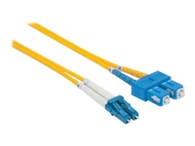 Intellinet Fiber Optic Patch Cable, OS2, LC/SC, 1m, Yellow, Duplex, Single-Mode, 9/125 µm, LSZH, Fibre, Lifetime Warranty, Polybag - Patch-Kabel - SC Single-Modus (M)