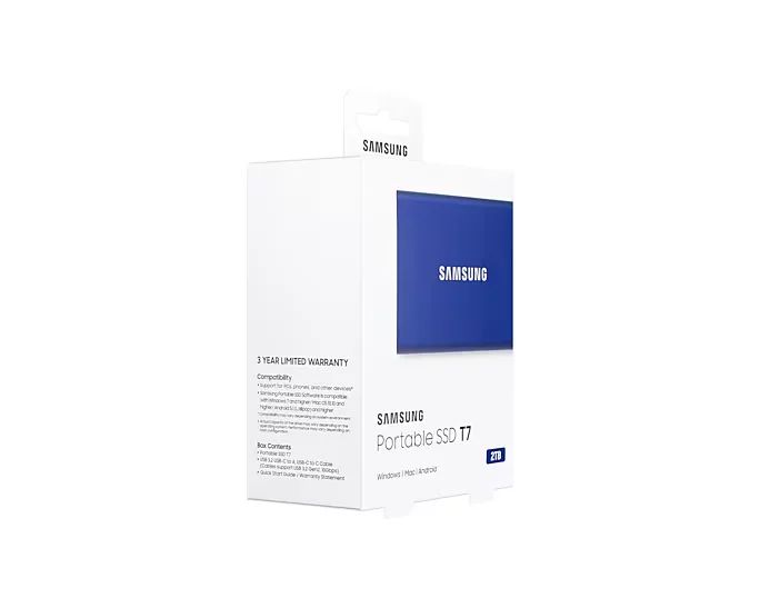 Samsung T7 MU-PC2T0H - SSD - verschlüsselt - 2 TB - extern (tragbar)