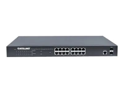Intellinet 16-Port Gigabit Ethernet PoE+ Web-Managed Switch with 2 SFP Ports, 16 x PoE ports, IEEE 802.3at/af Power over Ethernet (PoE+/PoE)